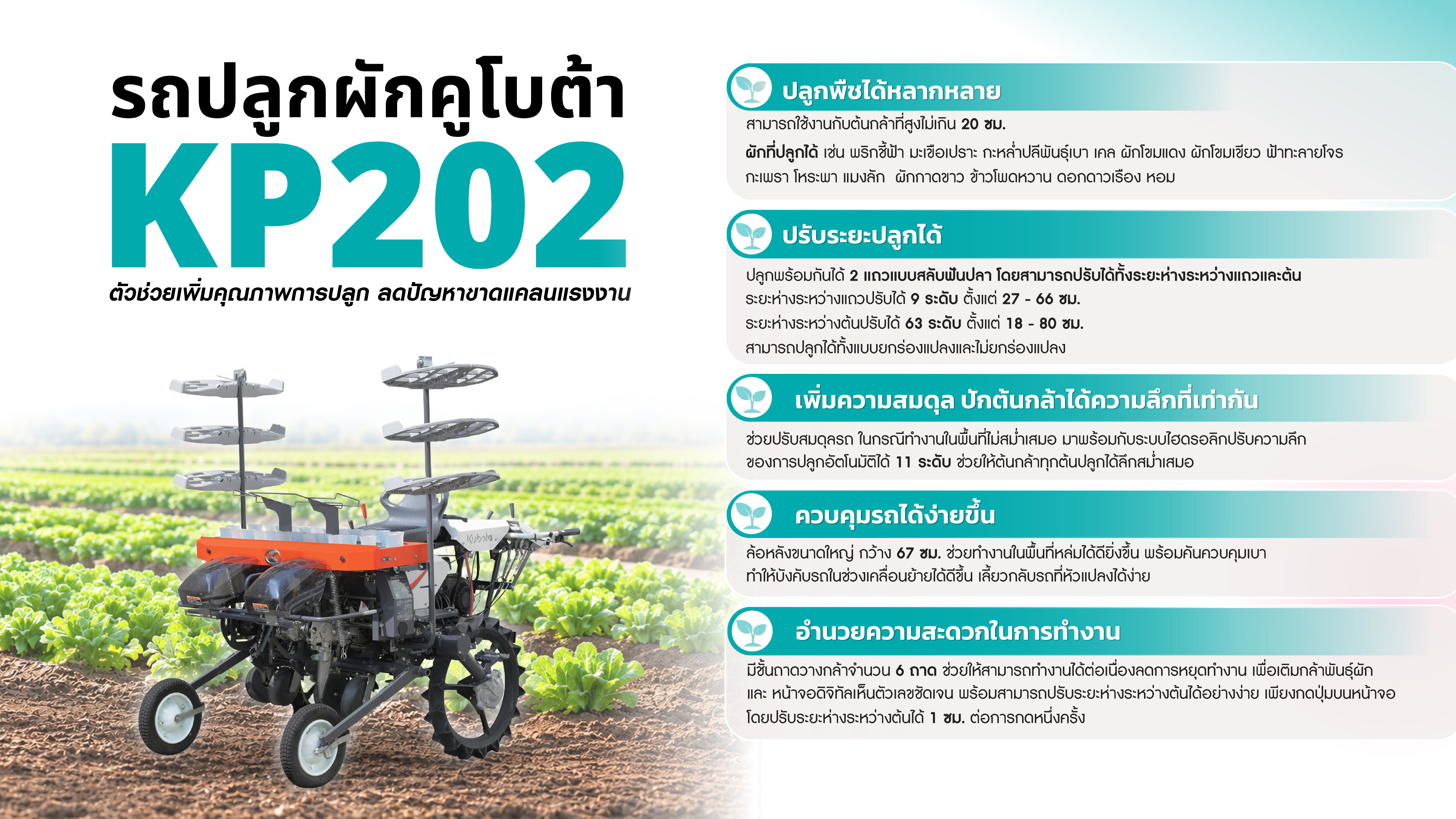 รถปลูกผักคูโบต้า KP-202 — รถปลูกผักคูโบต้า KP-202