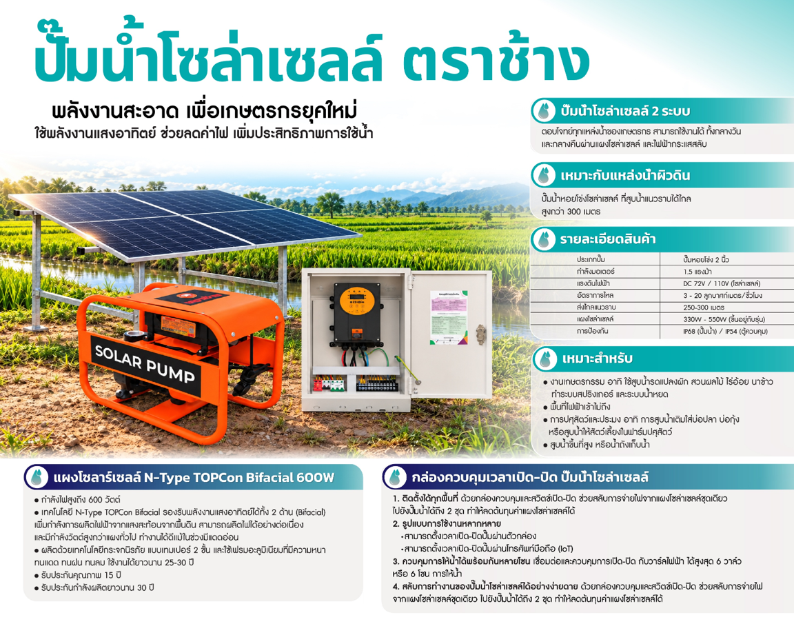 ปั๊มน้ำโซล่าเซลล์ — ปั๊มน้ำโซล่าเซลล์